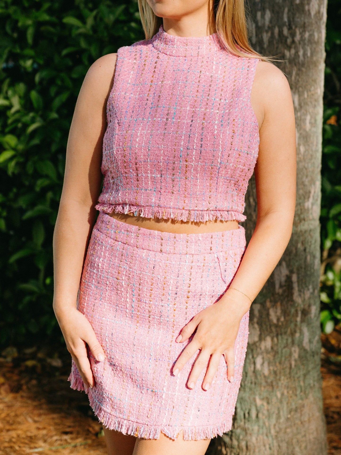 Pink Tweed Skirt