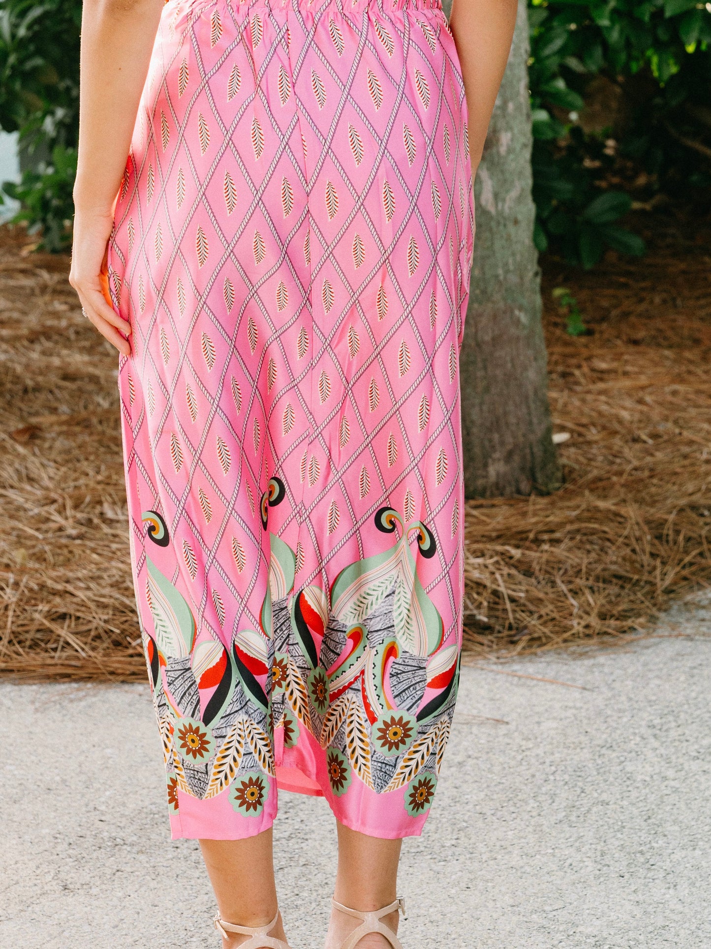 Feathered Pink Wrap Skirt